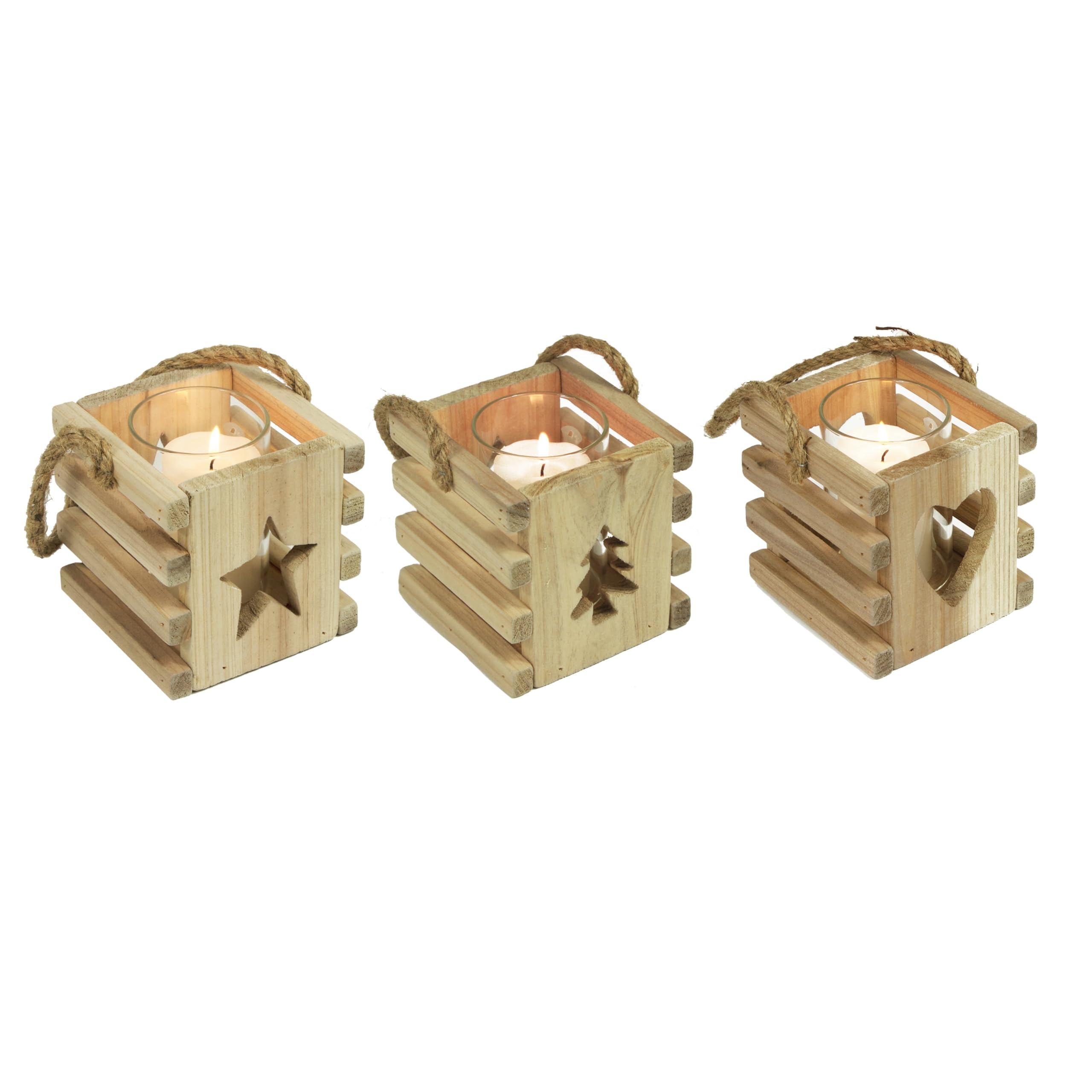 Tealight Candle Holder, 3pcs Set Christmas Decoration Candle Holders,in Star,Heart,Tree Shapes,Decorative Candle Lanterns for Tealight Candles, Indoor Tea Light Candle Holders