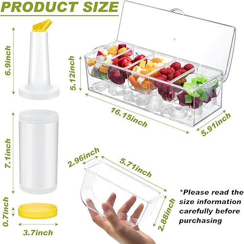 Miniatura 2 de Seewey Bandeja de condimentos con 2 botellas de jugo de fruta y licor, 12 piezas de vertedores de botellas de licor, bandeja de condimentos