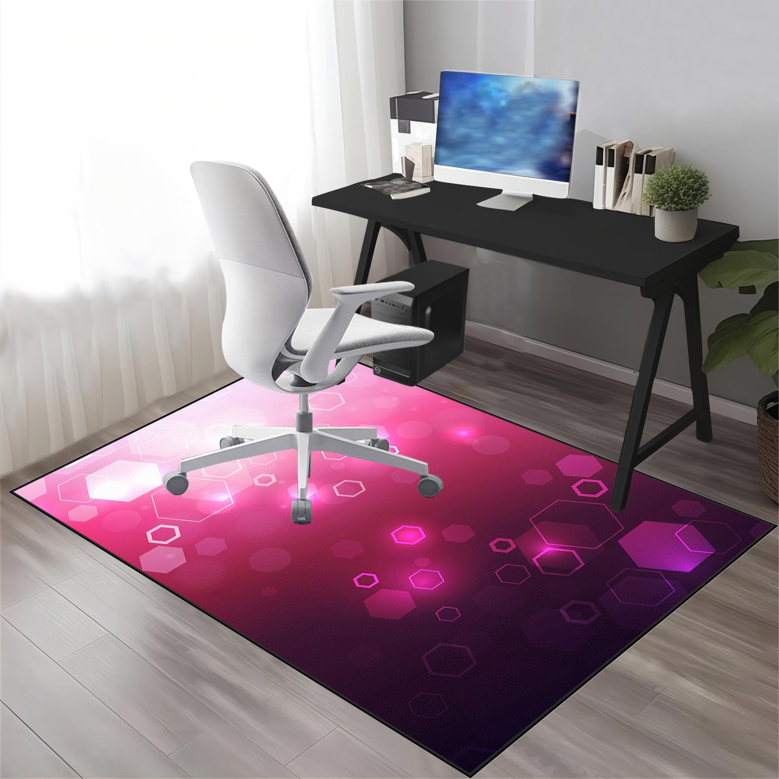 Tapis Protège-Sol pour Chaise de Gaming, Tapis de Chaise de Bureau, Tapis Gaming Sol pour Sols durs, Tapis pour Protection de Sols Lavable Antidérapant, Tapis de Sol Gaming 120 x 140 cm