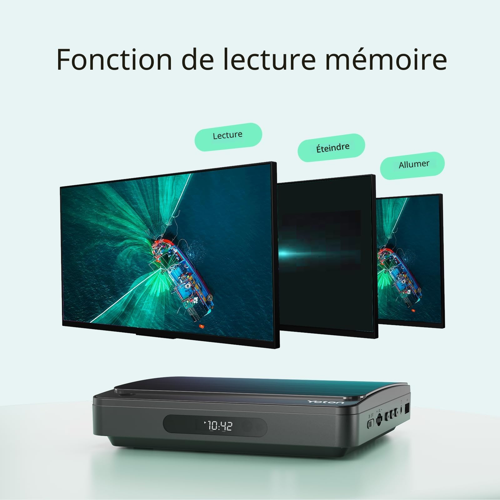 Lecteur DVD TV, YOTON Lecteur DVD HDMI 1080P, Aucune Restriction de région, Fonction de dernière mémoire, Lecteur CD avec Port USB（Blu-ray non pris en charge）