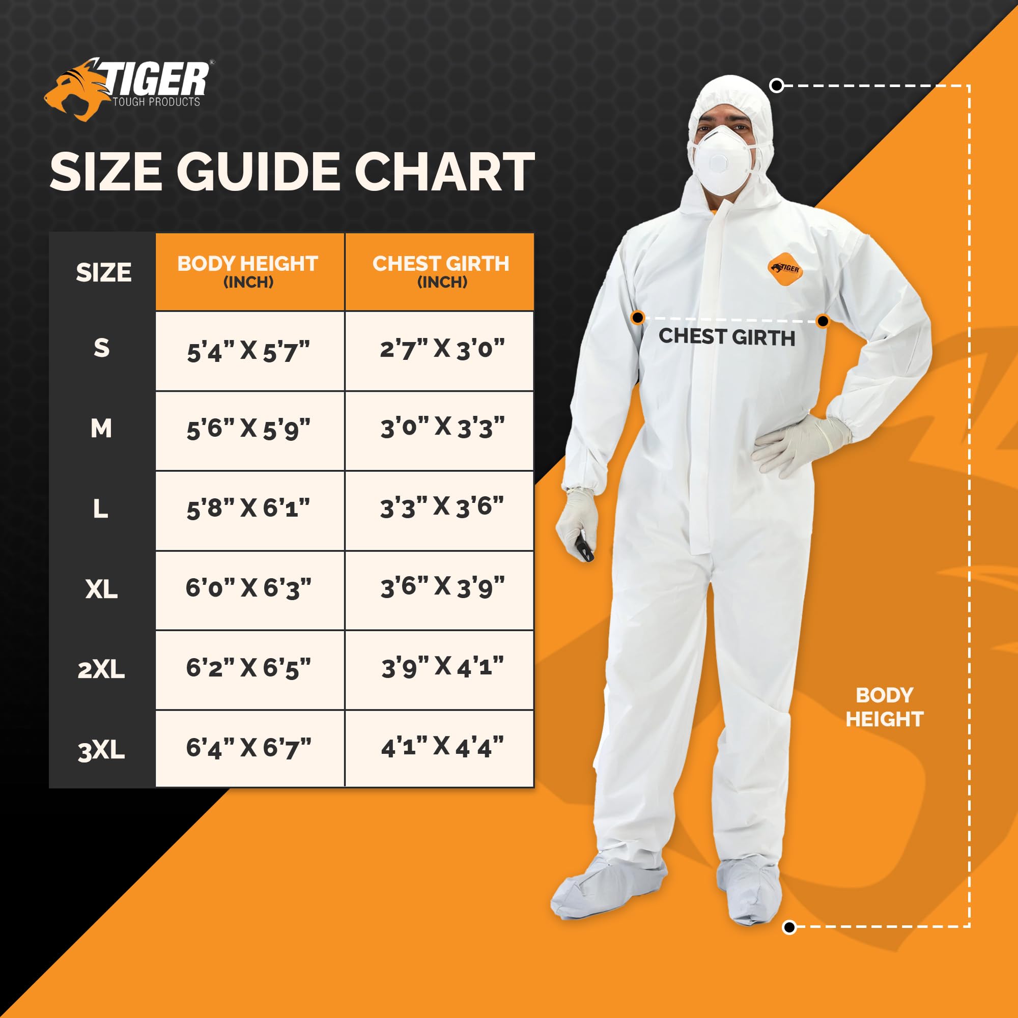 Tiger Tough - Juego de 3 combinaciones grandes para una máxima protección y comodidad