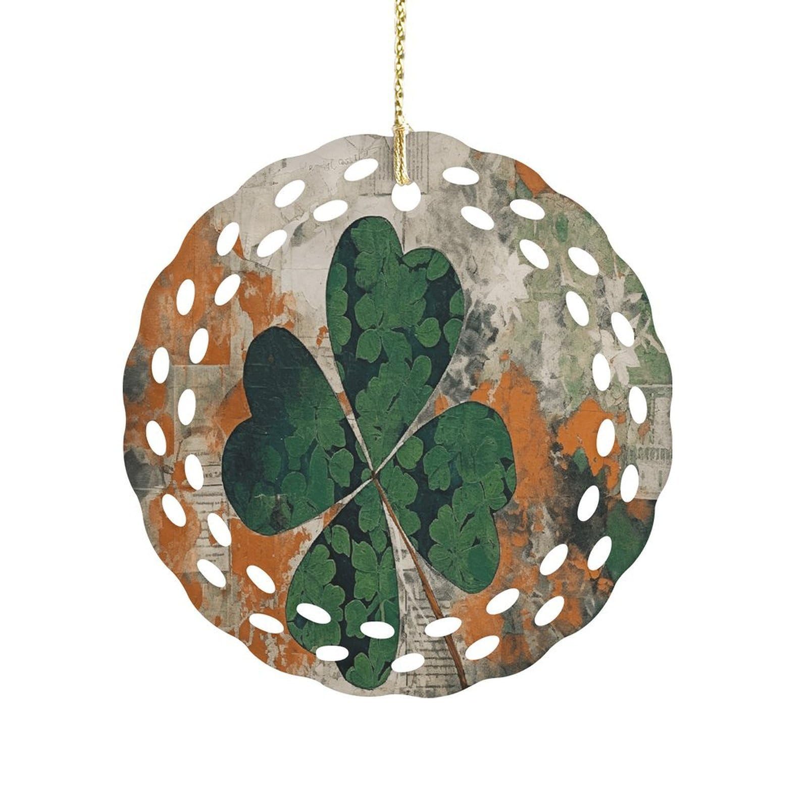Fekiloot Women's Style Green Leaves Image Ceramic Ornaments 3 Inch Round,Holiday Keepsake For ,Girls,Pet Owners,Hanging Ornament Gifts Idea For Home