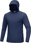 MAGCOMSEN Men's UPF 50+ Sun Protection Shirts Quick Dry Long Sleeve Rash Guard Lightweight Hoodie Shirt Fishing Running
