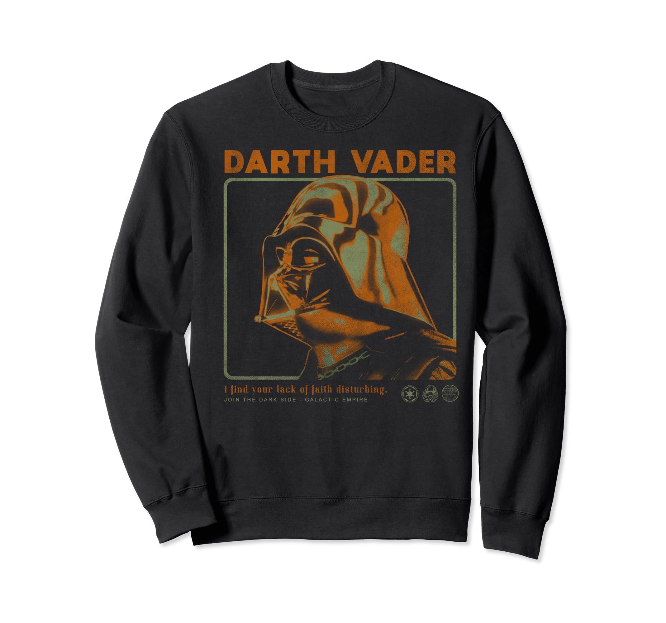 Sweatshirt Star Wars homme noir Darth Vader pull coton col rond imprimé - 2