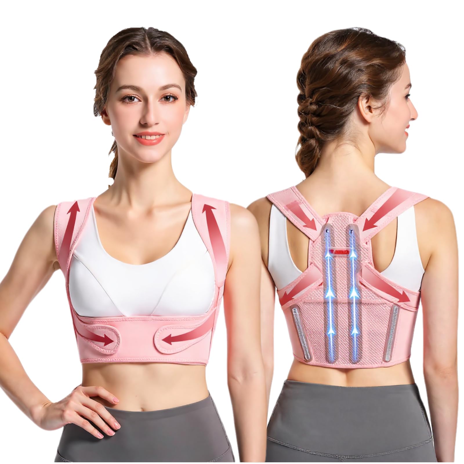 Photo 1 of Back Brace Posture Corrector for Women - Adjustable Upper Posture Support Brace for Neck Shoulder Back Straightener - Comfortable Posture Corrector Invisible Hunchback Slouching under Clothes (Medium)