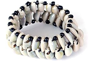 Double-Row Cowrie Shell Charm Bangle