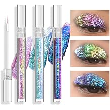 Multichrome Glitter Liquid Eyeshadow, Chameleon Shifting Color, Holographic Metallic Eyeshadow, Long-Lasting Wear, Vegan Eye Topper for Party, Daily Makeup #01