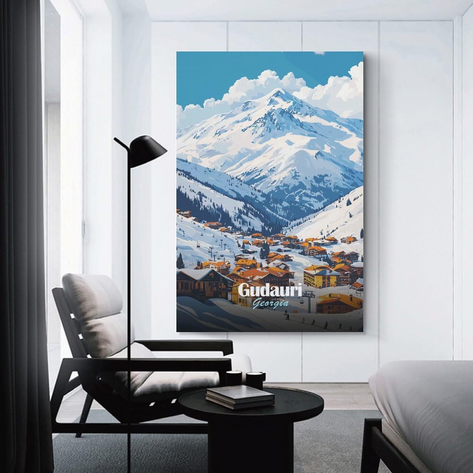Junmoney Gudauri Ski Resort, Georgia Wall Art Print 24x36inch(60x90cm), for Lounge, Study, Hallway Or Flat Walls, Decorative Artwork with Broad Appeal