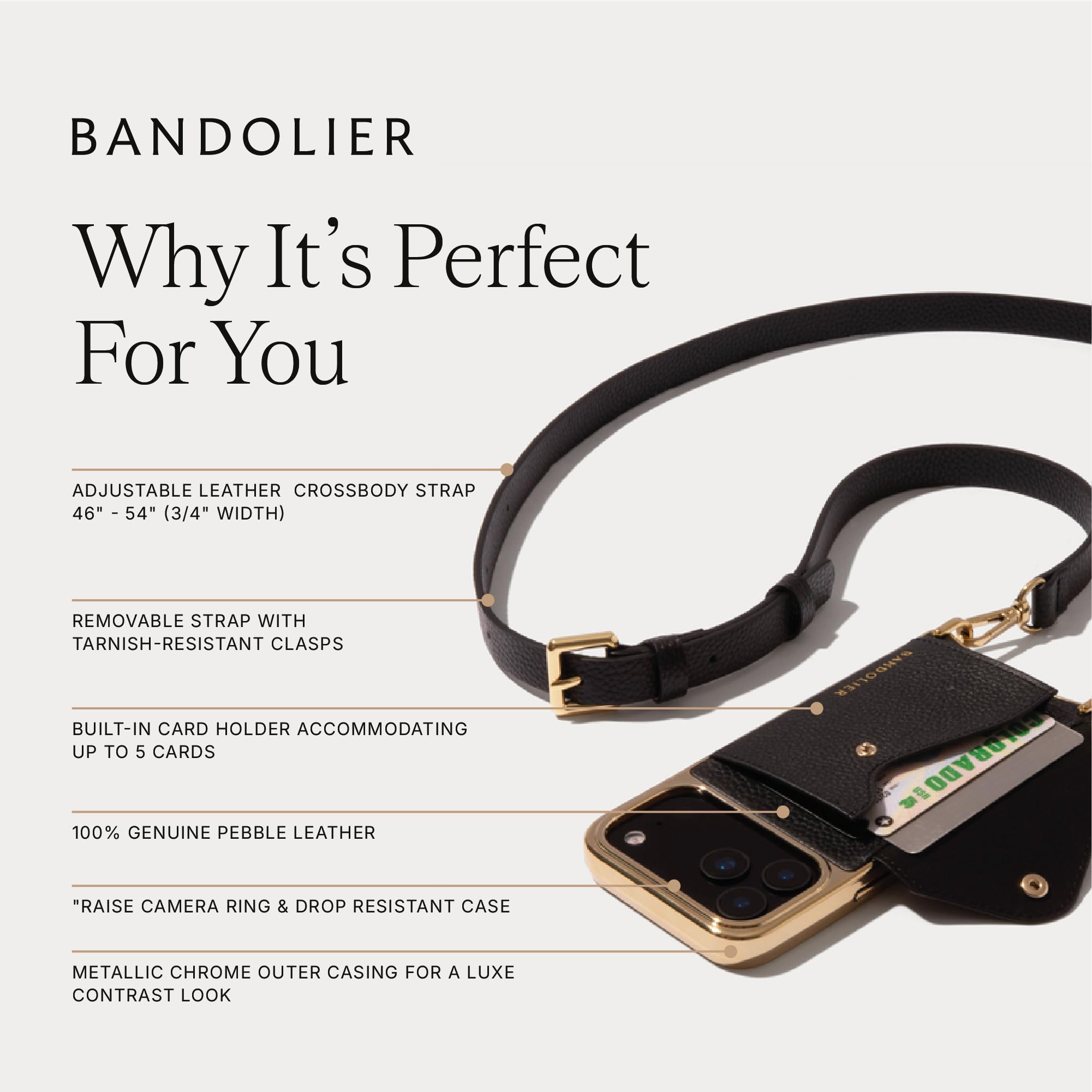 Amazon.com: Bandolier Hailey Chrome Crossbody Wallet Phone Case