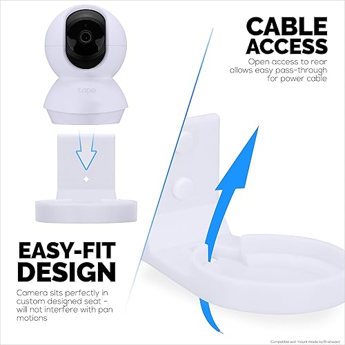 Miniatura 5 de Soporte de pared para cámara de seguridad inteligente Tapo PanTilt (C200 y C210), soporte de diseño personalizado, reduce puntos ciegos y desorden,