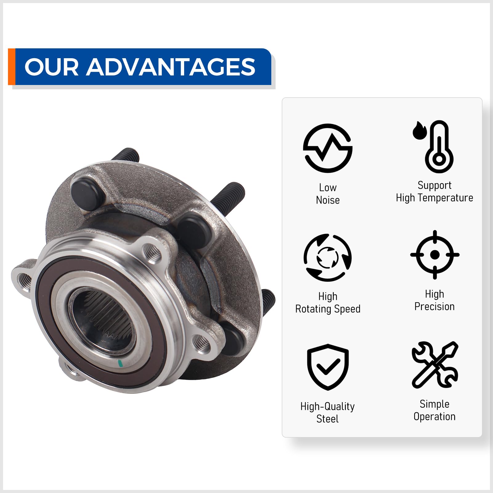 Amazon.com: PAROD 513347 Front Wheel Hub Bearing Assembly Fit for