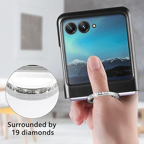 Miniatura 7 de Funda de piel sintética para Motorola Razr+ 2023 con tarjetero y función atril de cobertura completa para Motorola Razr Plus 2023, color negro