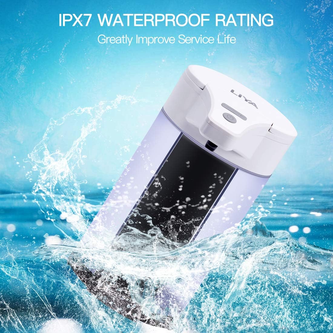 Automatic Soap Dispenser for Bathroom ,IPX7 Waterproof Hand Soap Dispenser ,13.6oz(400mL) Sturdy ABS Wall Mounted Touchless soap Dispenser