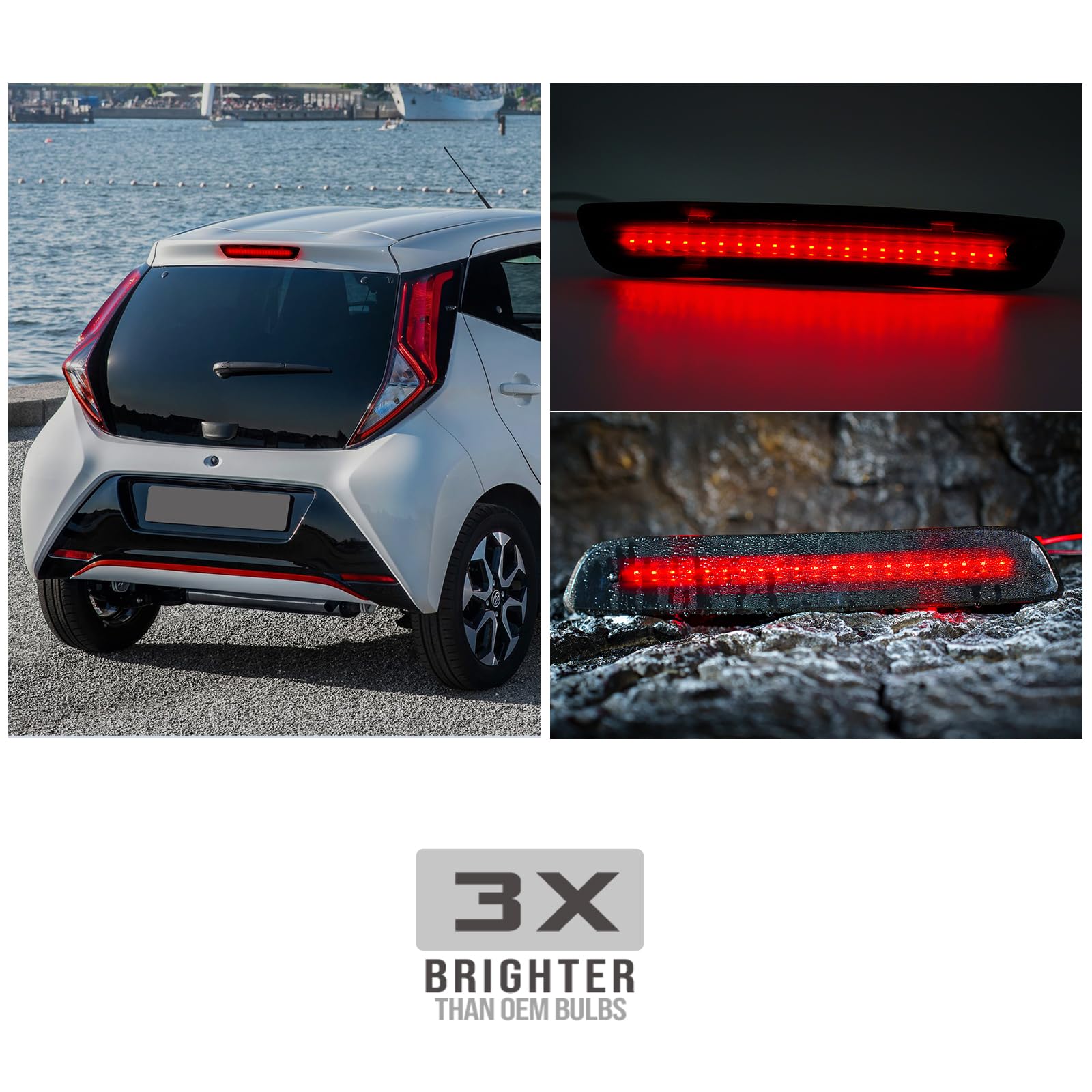 1pc LED Terza Luce di Stop per Ci.troen C1 / Pe.ugeot 108 / To.yota Aygo 2014-2022 CHMSL Luce di Stop Posteriore Alto Livello