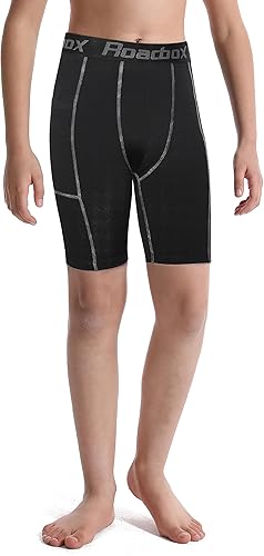 Miniatura 2 de Roadbox Pantalones cortos de compresión para niños y jóvenes, ropa interior de compresión de elastano para correr, baloncesto, béisbol, fútbol