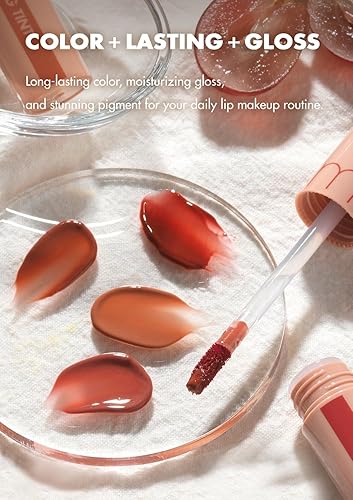 Miniatura 3 de rom&nd Juicy Lasting Tint #28 Bare Fig - Brillo labial de larga duración MLBB de K-Beauty para tonos fríos, brillo intenso y duradero, mancha labial