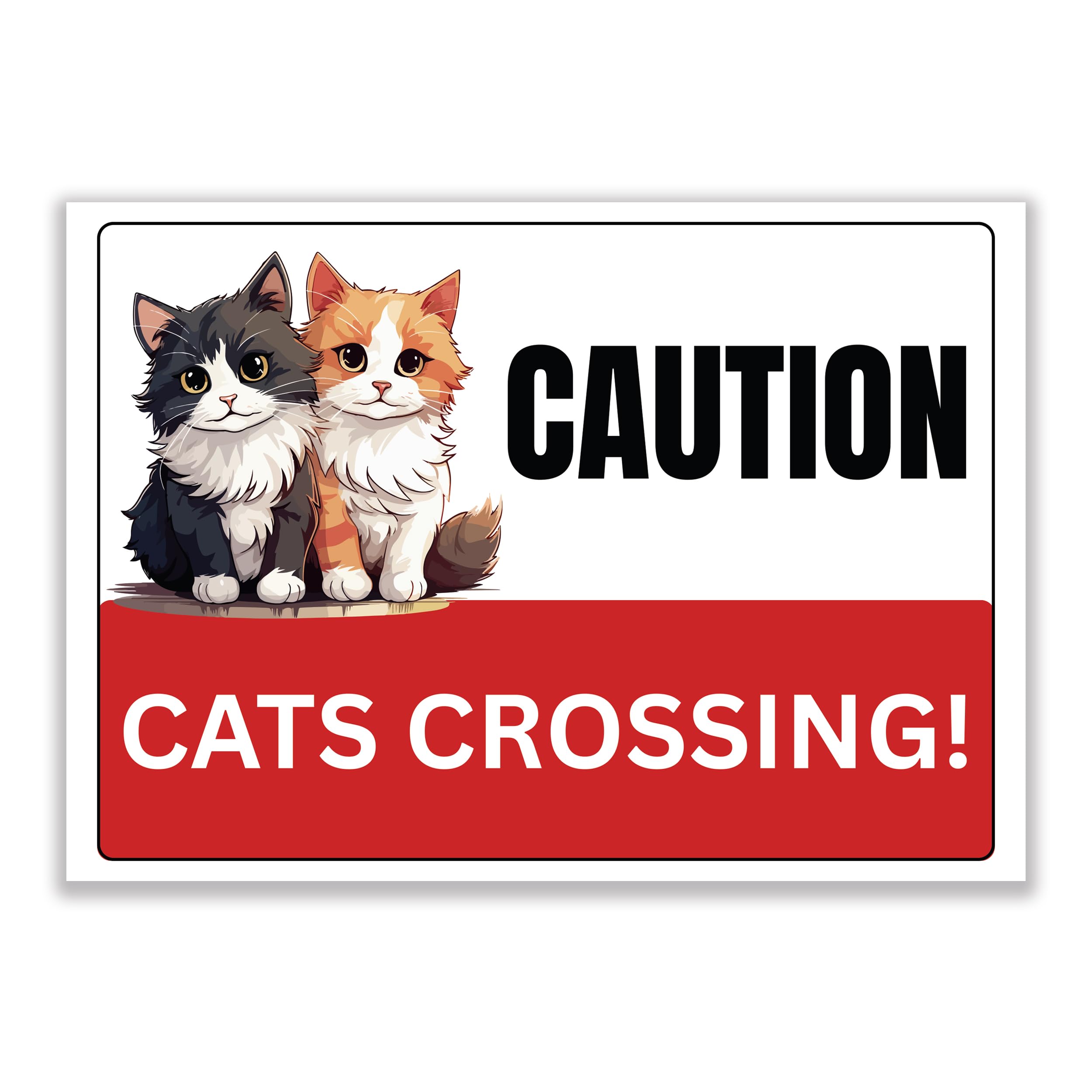 LP Lifestyle Caution Cats Crossing Sign โ Weatherproof Rust-Free Waterproof PVC Outdoor Warning Sign, Durable High-Visibility Animal Safety Notice No.360 (A4 (210mm x 297mm) โ No Holes)