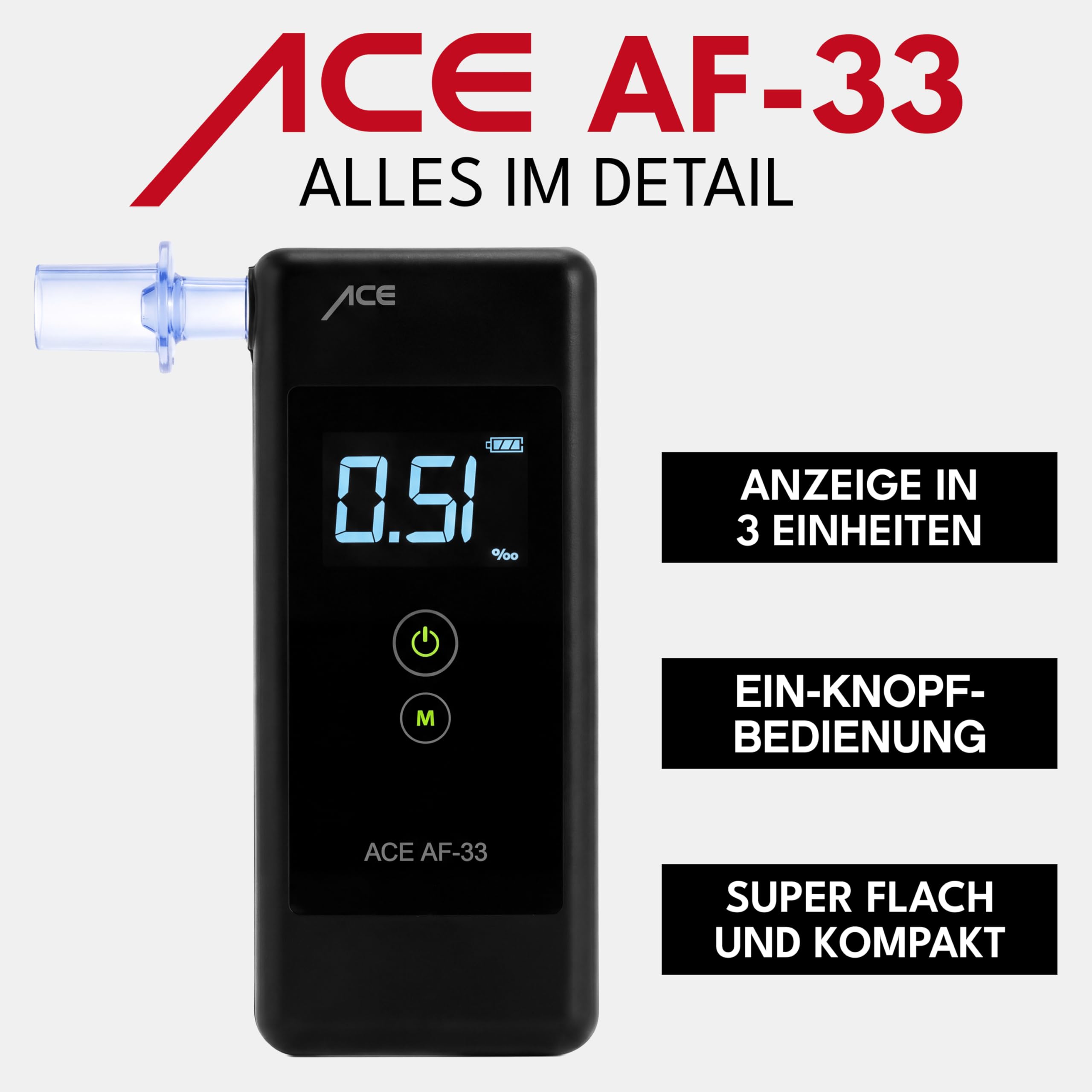 ACE AF-33 Alkoholtester 95,8% Richtigkeit TU Wien