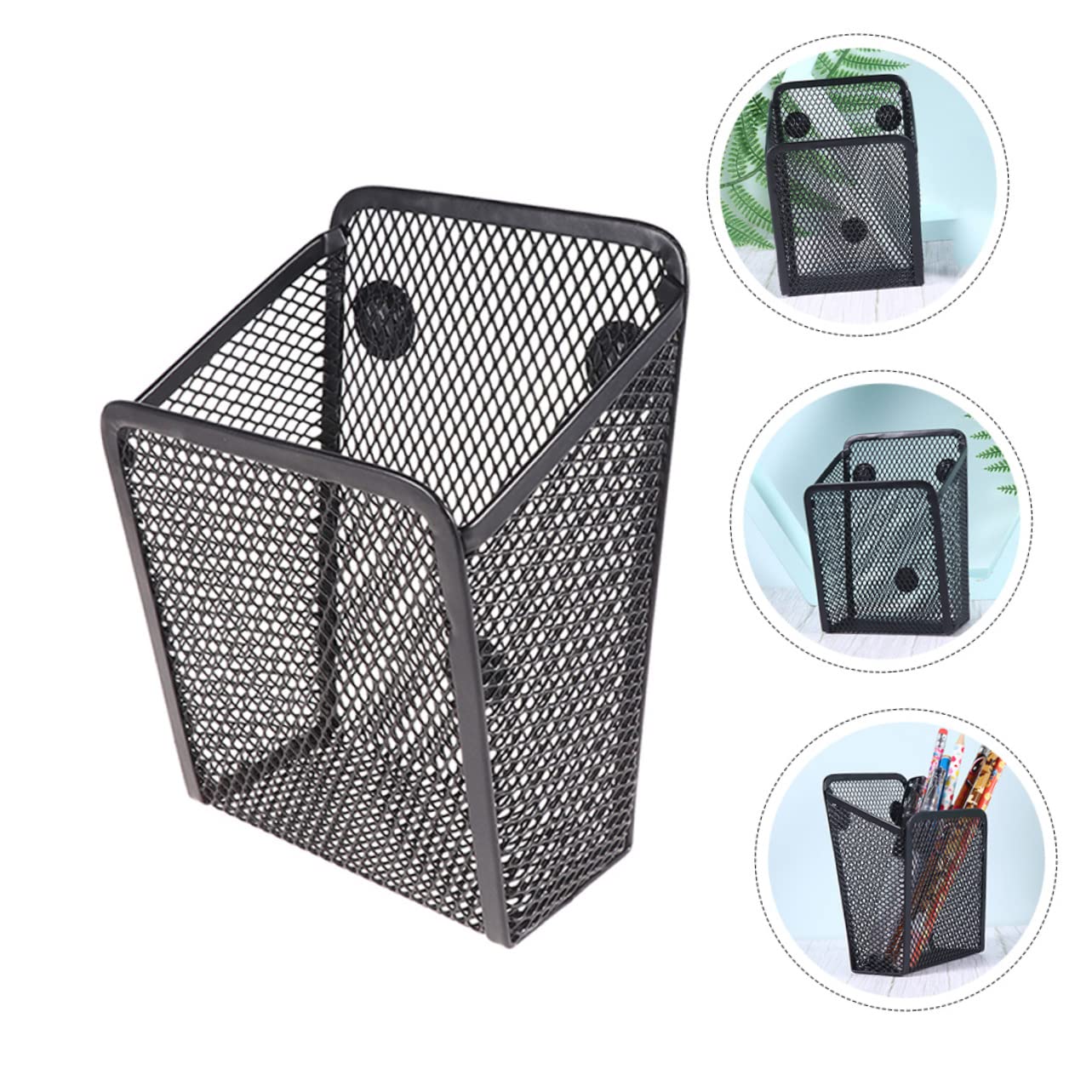 Portapenne Decorativo Da 3 Pezzi Contenitore Per Cancelleria Nero Contenitore Magnetico Multifunzionale Per Ufficio
