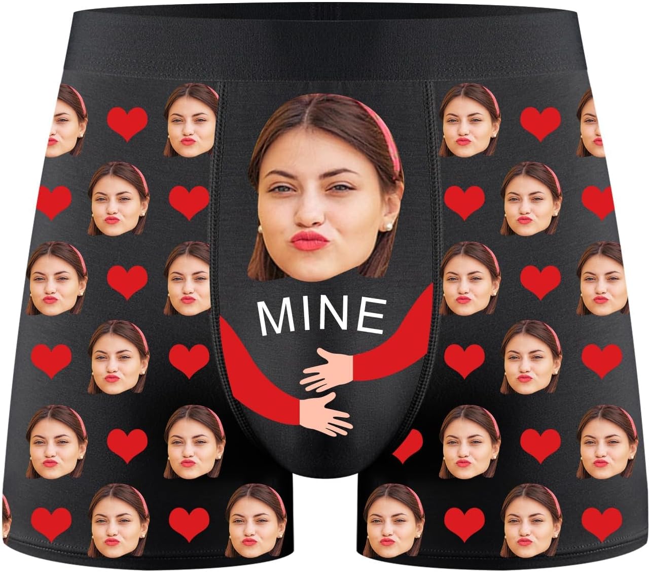 Custom Mens Underwear Face Boxer Briefs Personalized Socks with Faces Photos Underwears Xmas Gifts for Men Boyfriend
