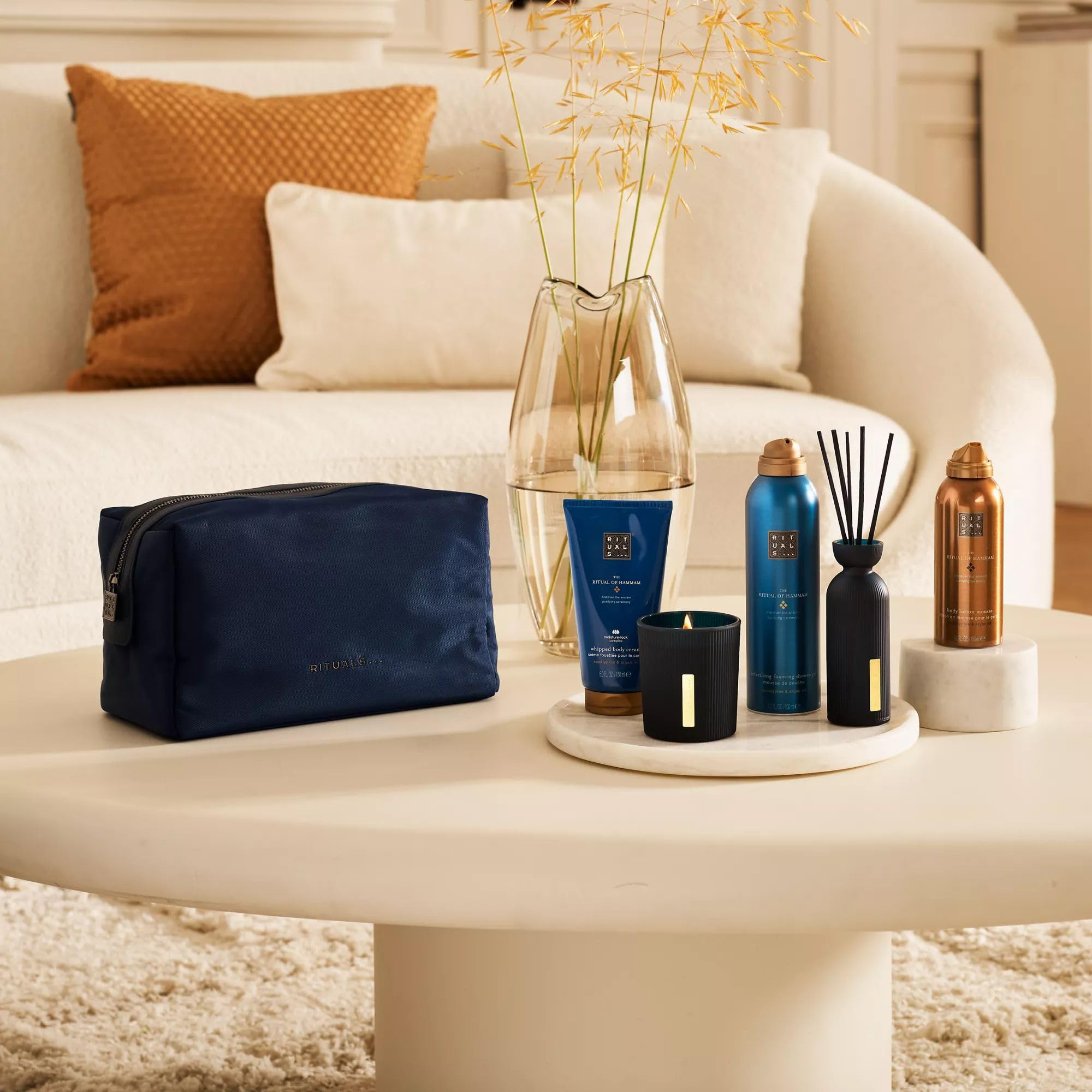 RITUALS The Ritual of Hammam Small Coffret cadeau – Produits pour la maison et les soins de la peau enrichis en eucalyptus, huile d'argan et romarin – Pochette de bain réutilisable avec propriétés
