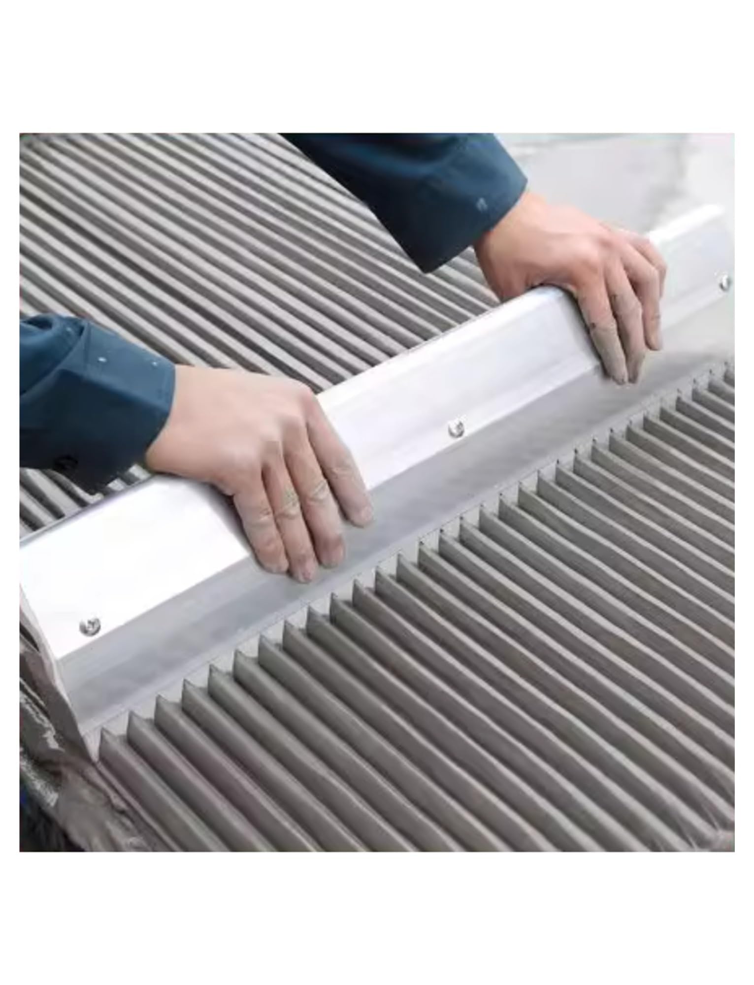 Paleta dentada de acero inoxidable, herramienta for esparcir adhesivo, niveladora for instalación de baldosas grandes en pisos y paredes.(75cm/29.53in)