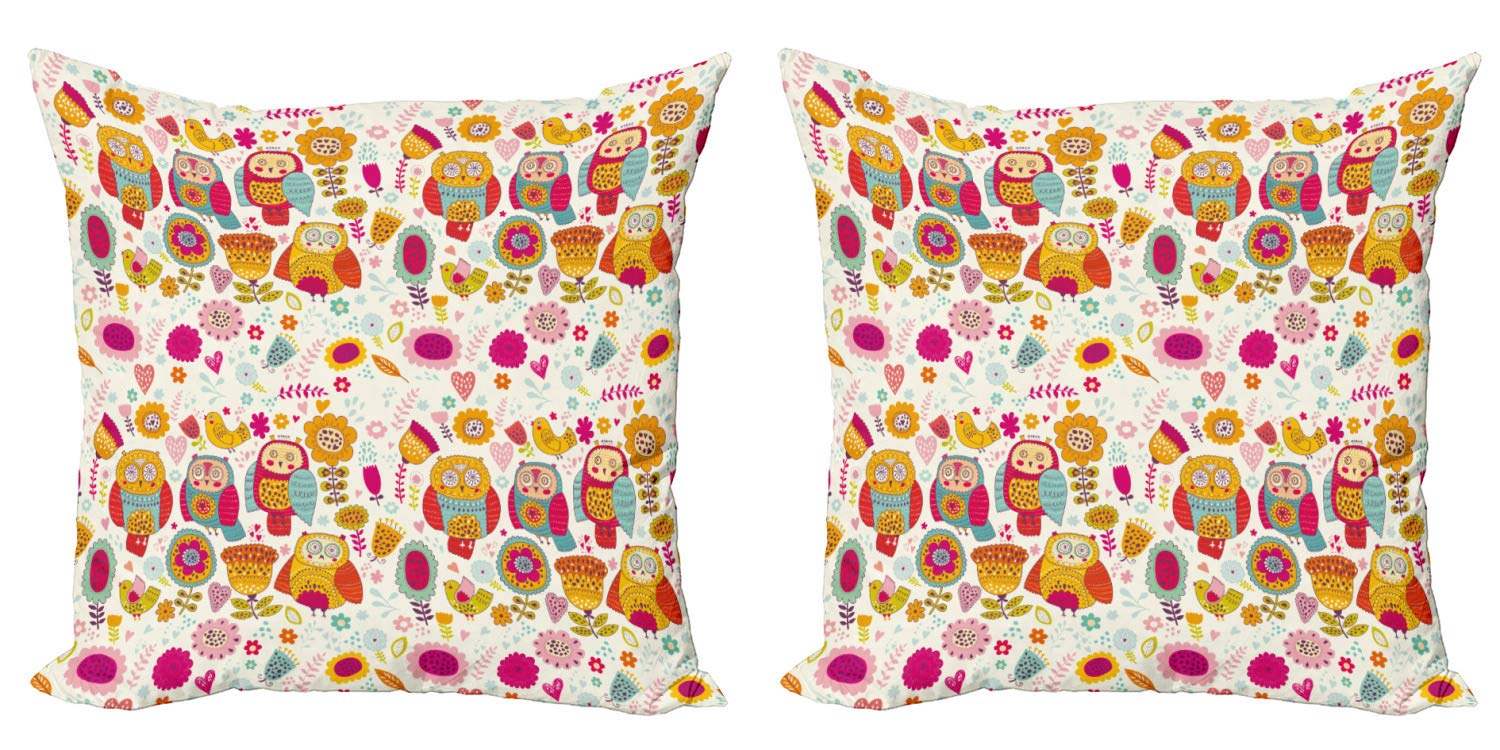 ABAKUHAUS Ghianda Federe Cuscini Set di 2, Cartoon Quercia