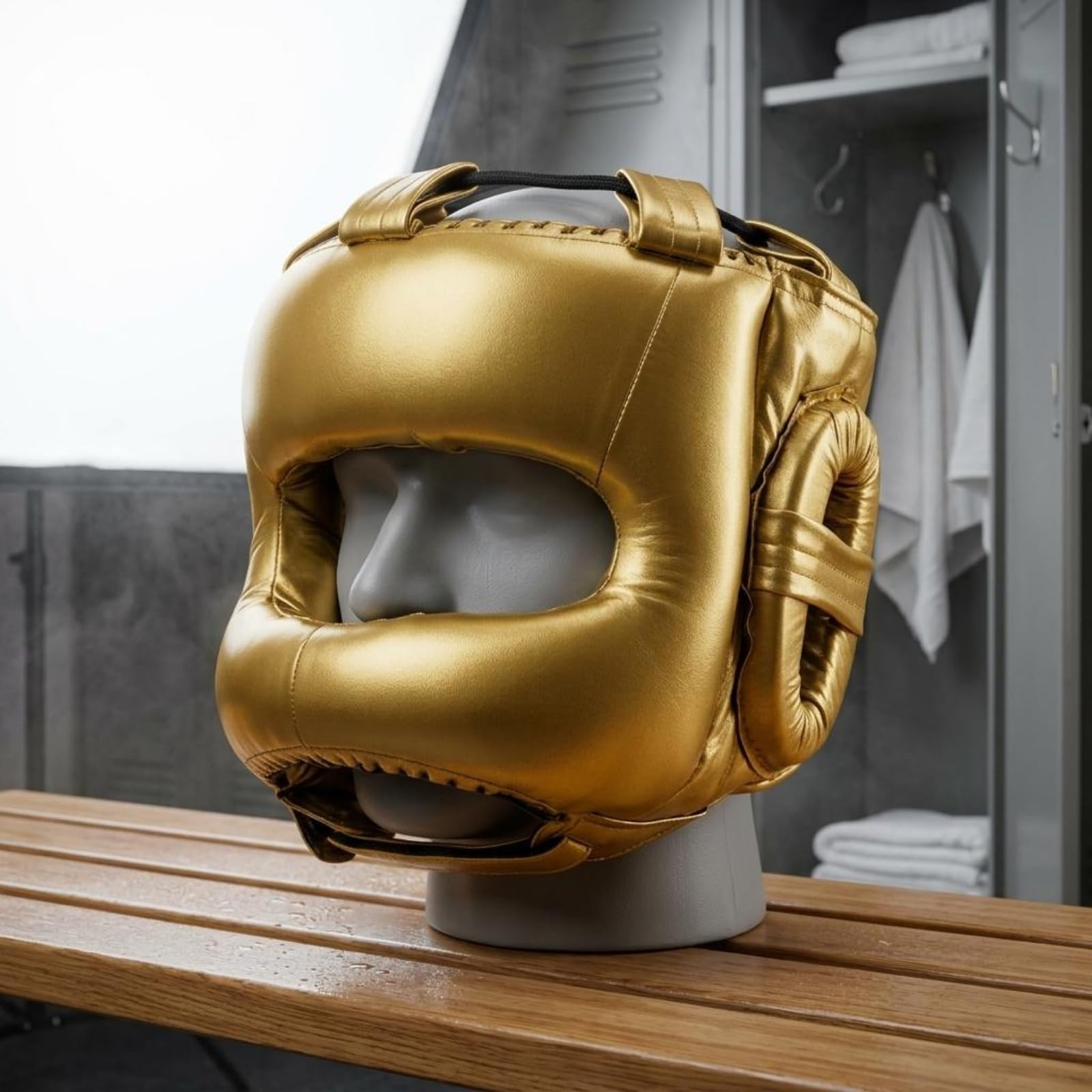 Qianly Casco da Sparring con Protezione Naso Copertura Completa Casco Protettivo Integrale Imbottitura Spessa Caschetto da Pugilato per Adulti, Allenamento