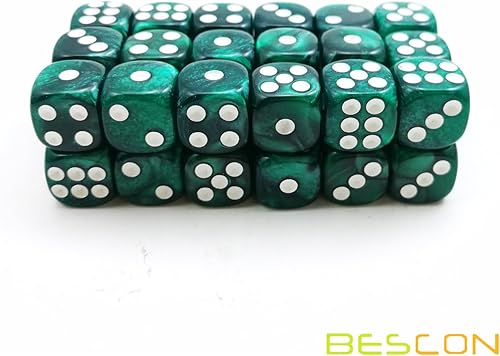 Miniatura 7 de Bescon 0.472 in 6 lados dados 36 en caja de ladrillos, 0.472 in seis caras Die (36) bloque de dados, mármol negro