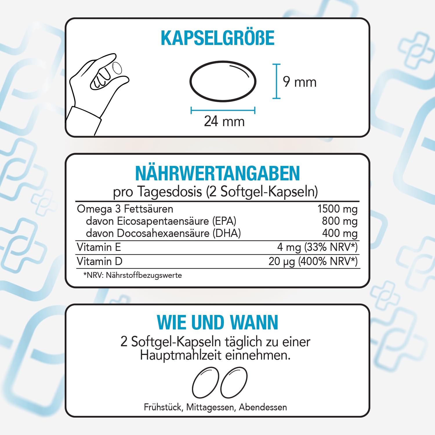 Omega 3 IFOS 5 Sterne Zertifiziert PiùLife mit Vitamin D3 & E – 480 Softgel | Fischöl EPA DHA 800 mg & 400 mg pro Tagesdosis, Omega 3 Kapseln hochdosiert für Herz, Gehirn, Augen, Knochen