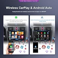 Vista 4 de Android 11 DIN estéreo inalámbrico para coche Apple CarPlay Android Auto Radio, pantalla táctil de 9 pulgadas, receptor de audio Bluetooth