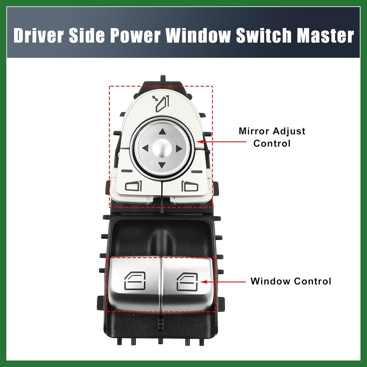 Motoforti Driver Side Power Window Switch Master A2059057011 A20590503029051 for Mercedes-Benz C300 C43 for AMG C63 C63S for AMG 2017-2020 Long-Lasting