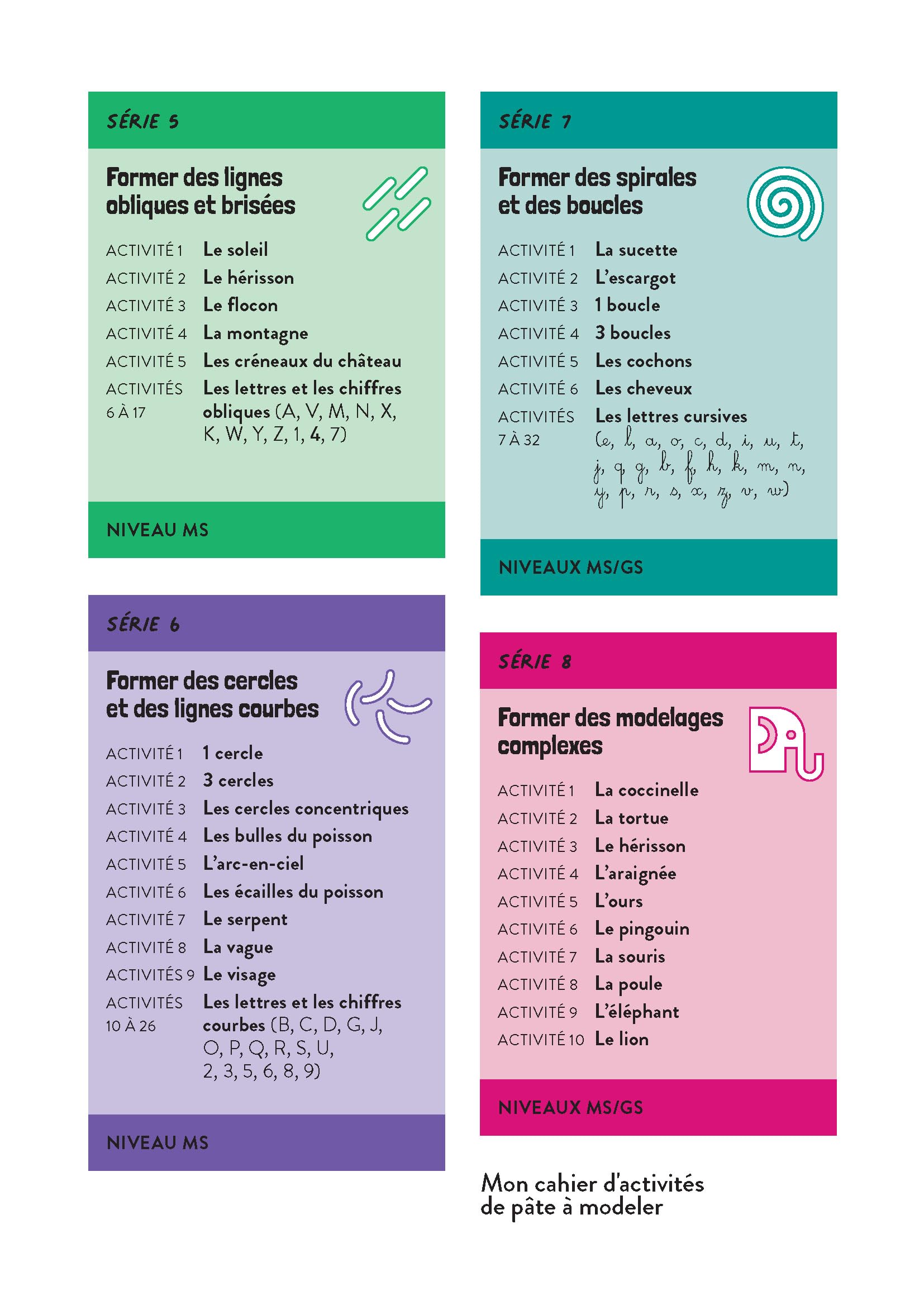 Une année d'activités de pâte à modeler - Maternelle (+ ressources numériques): Fichier photocopiable couleur