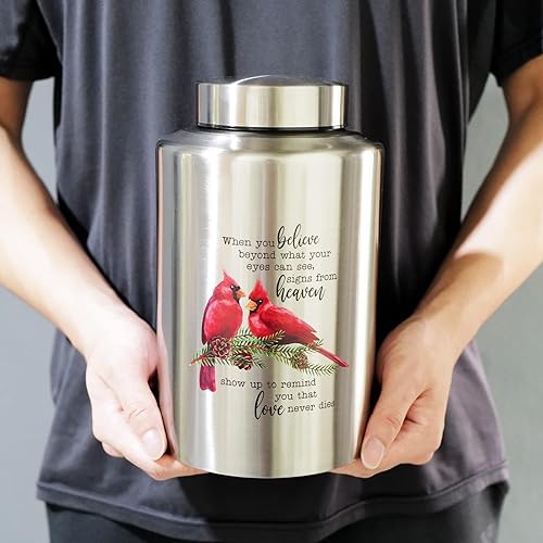 Miniatura 2 de Urna de cremación grande de 220 libras para cenizas humanas adultas, urna decorativa para hombres, mujeres, restos de pareja (cardenal)