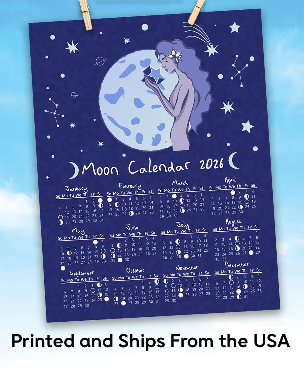 Amazon.com: 2026 Calendar-16x20 Unframed Poster-Moon Phases Lunar