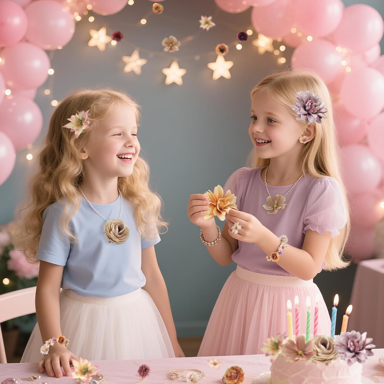 Artificial Flower Heads Combo - Fall Silk Dahlia & Roses Fake Flowers for Wedding, Party, Graduation Cap DIY, Cake Decoration, Table Centerpieces, Home Decor - Image 3