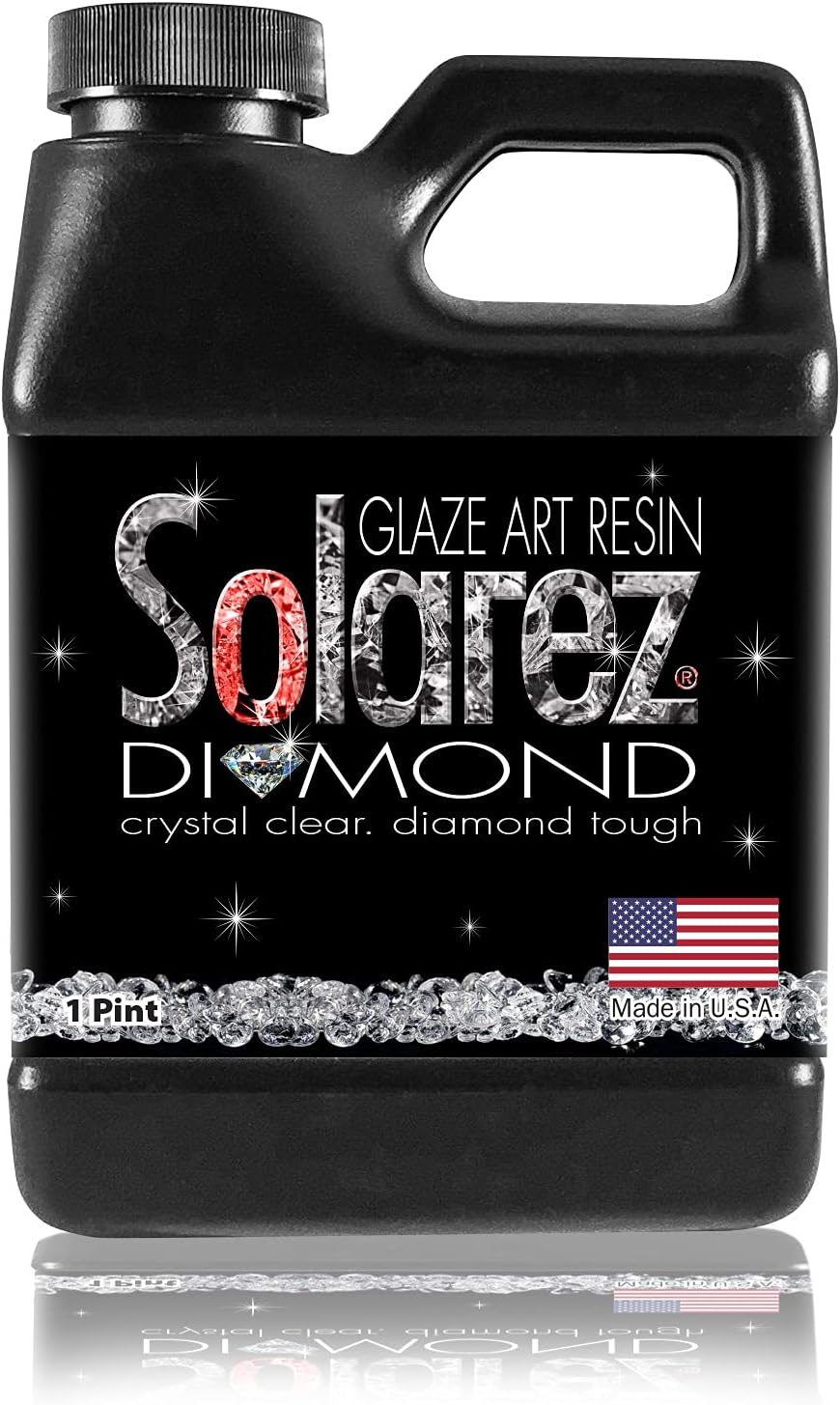 Diamond Glaze UV Cure Art Resin - Durable, Glossy, Water Clear, Scratch Resistant - Small Cast Jewelry, Fishing Lures, Dolls, Hobby, RC, Crafts ~ Cures in Mins, NO Odor, Made in USA (Pint)