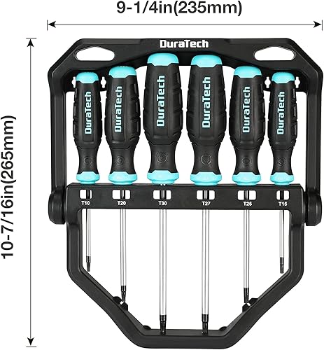 Miniatura 6 de DURATECH Juego de destornilladores de 6 piezas, juego de destornilladores magnéticos Torx con estante de almacenamiento giratorio de 180, punta