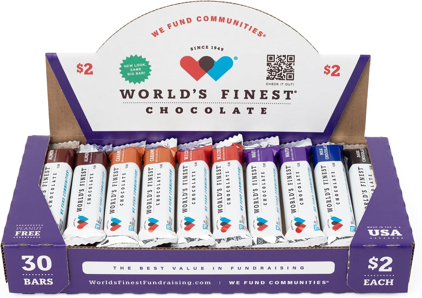 World's Finest® Chocolate - 30 Candy Bar - Fundraising Chocolate Variety Pack
