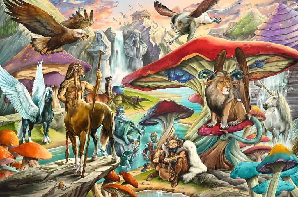 Ravensburger Puzzle 12001421 - Mushrooms & Myths - Puzzle da 5000 pezzi con creature mitiche per appassionati di fantasy dai 14 anni in su