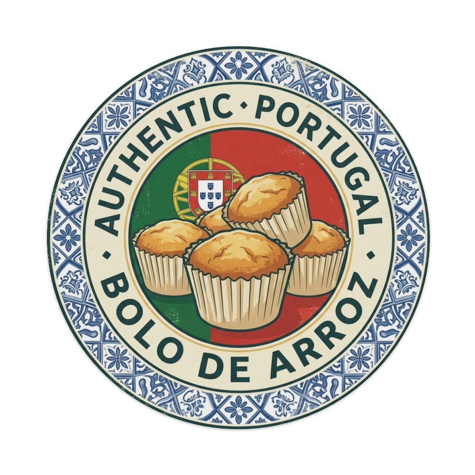 Portugal Travel Rice Muffin Bakery Cuisine Metal Tin Sign