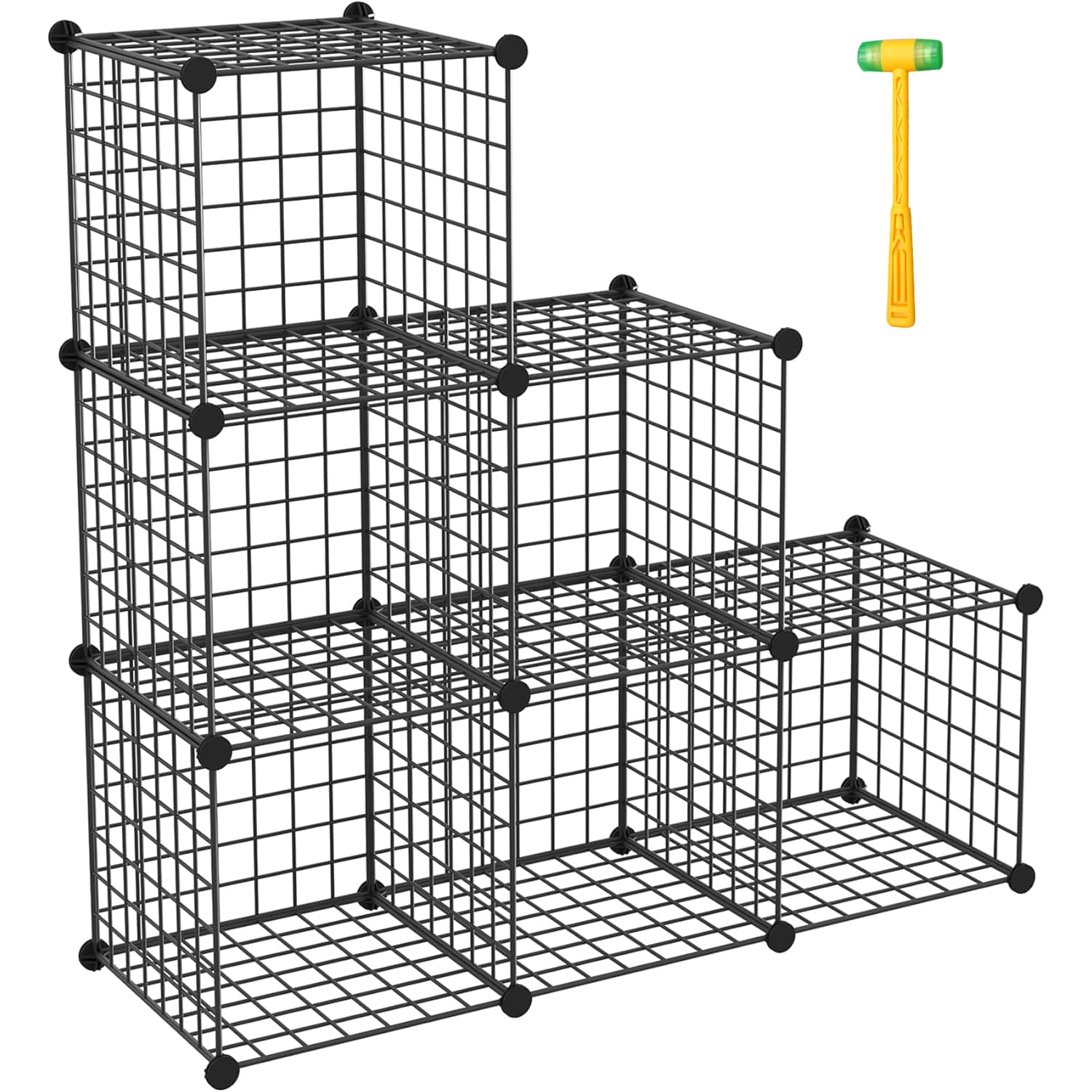 TUMUCUTE Wire Cube Storage Organizer, Metal Storage Shelves Bookshelf, Stackable Modular Closet Organizer for Bedroom Living Room, Office, Storage Shelves (6 Cubes, Iron)