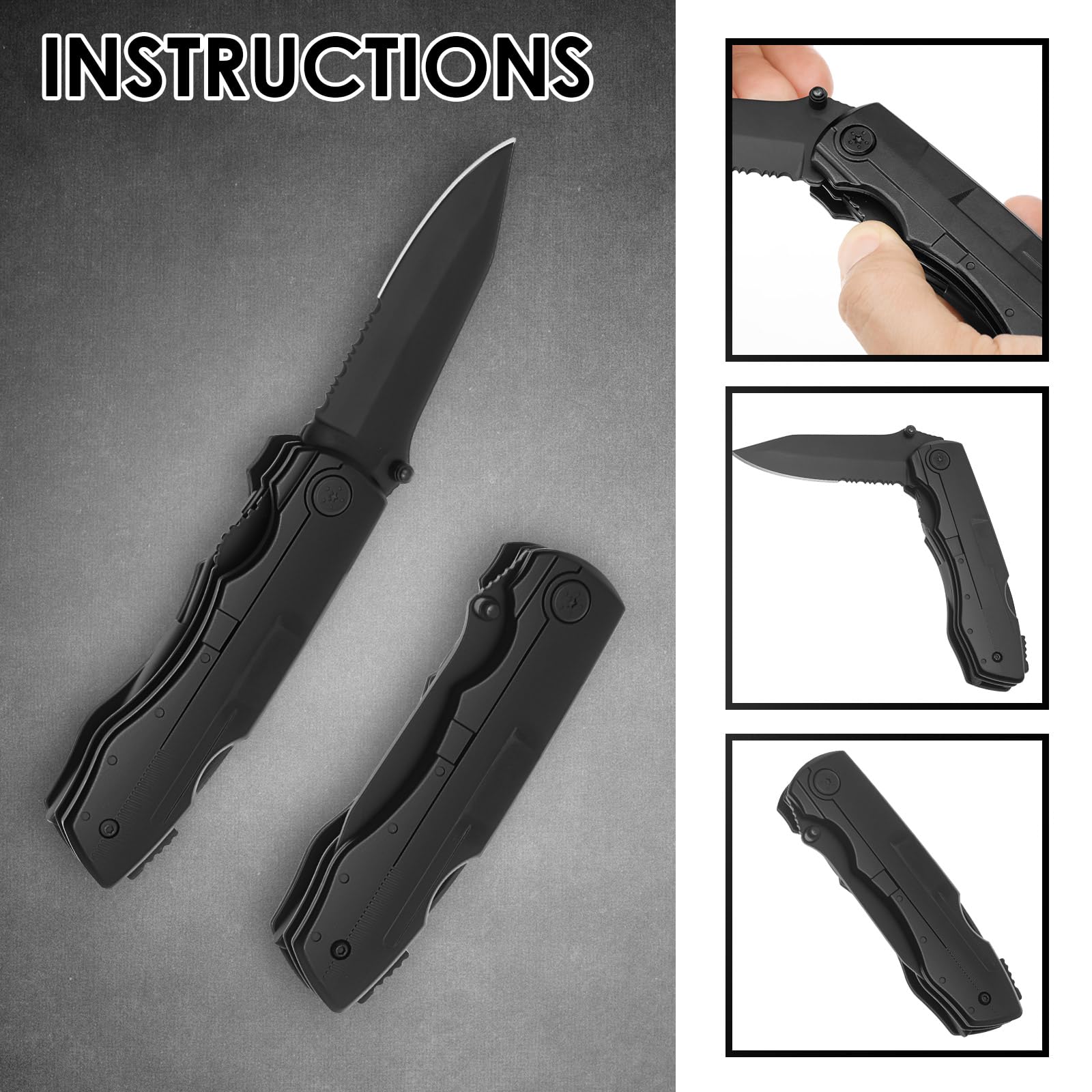 Aluminum Alloy Multitool Pocket Knife Practical Folding Multi Tool Foldable Versatile Utility Plier Set for Outdoor Black — view 4