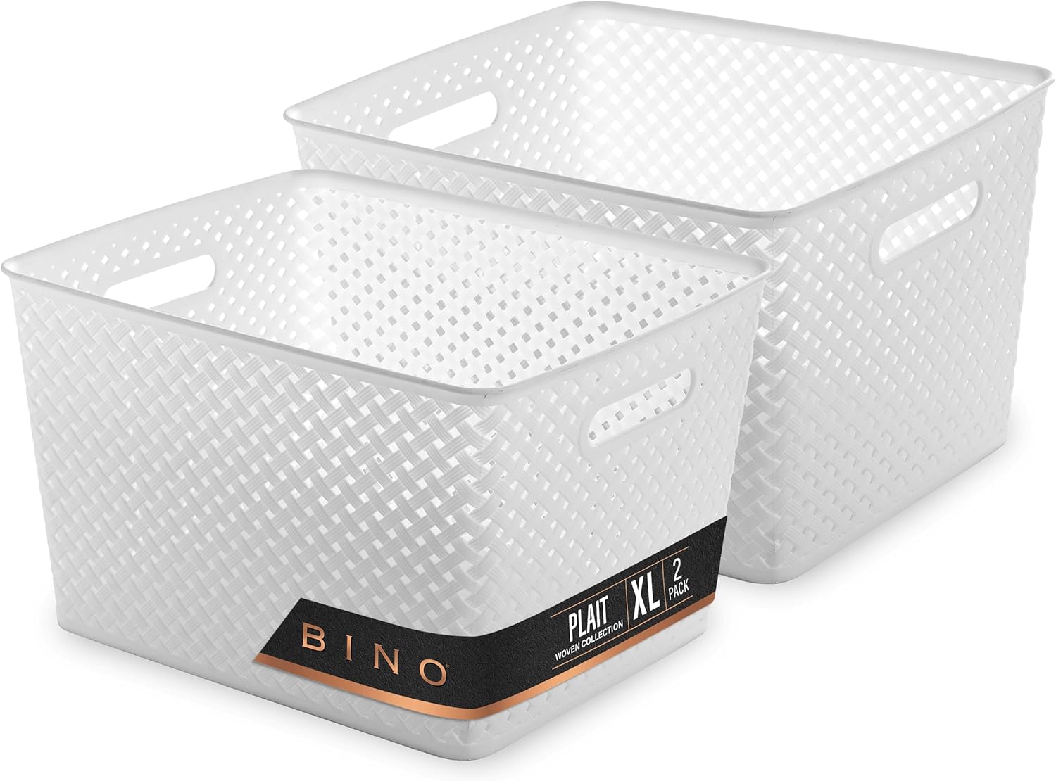 BINO Plastic Storage Basket XL White THE PLAIT