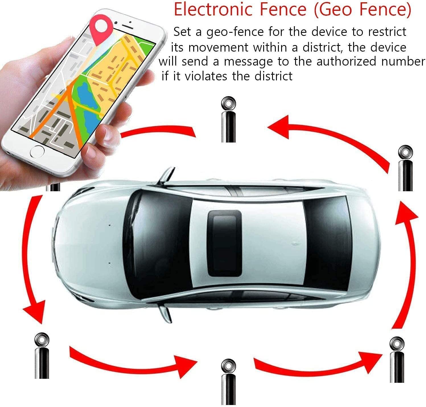 Zeerkeer Traceur GPS Voiture 10000mah Tracker GPS Clôture Géographique Aimant Construit Alarme Intelligente Multiple Historique de Navigation Traceur GPS App Geolocalisateur pour Voiture Camion Moto