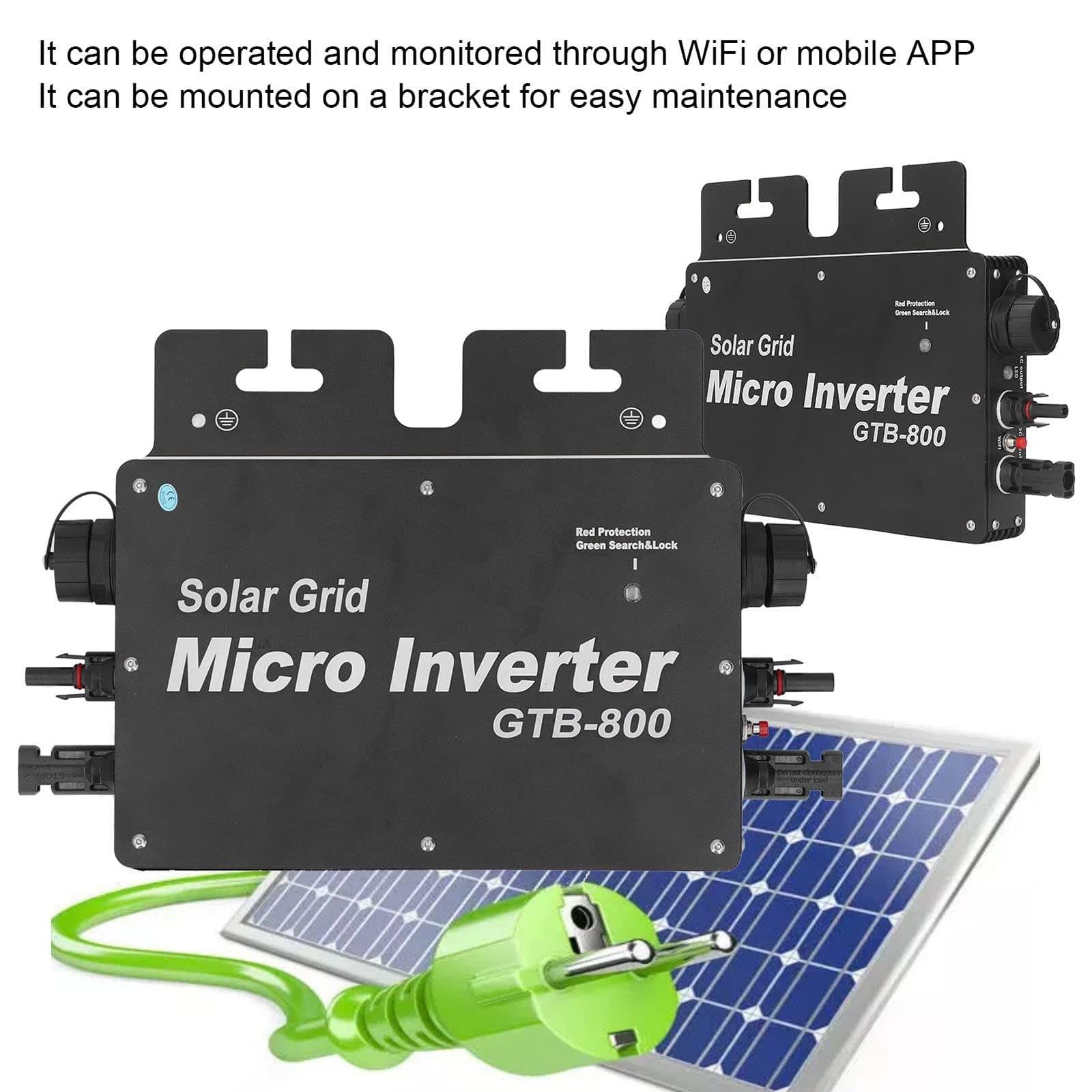 Micro Inverter, Solar Power Grid Tie Inverter, 400 W, 600 W, 800 W Wodoodporny solarny inwerter sieciowy 120/230 V Automatyczna identyfikacja, system MPPT PV DC do AC,800W-110V