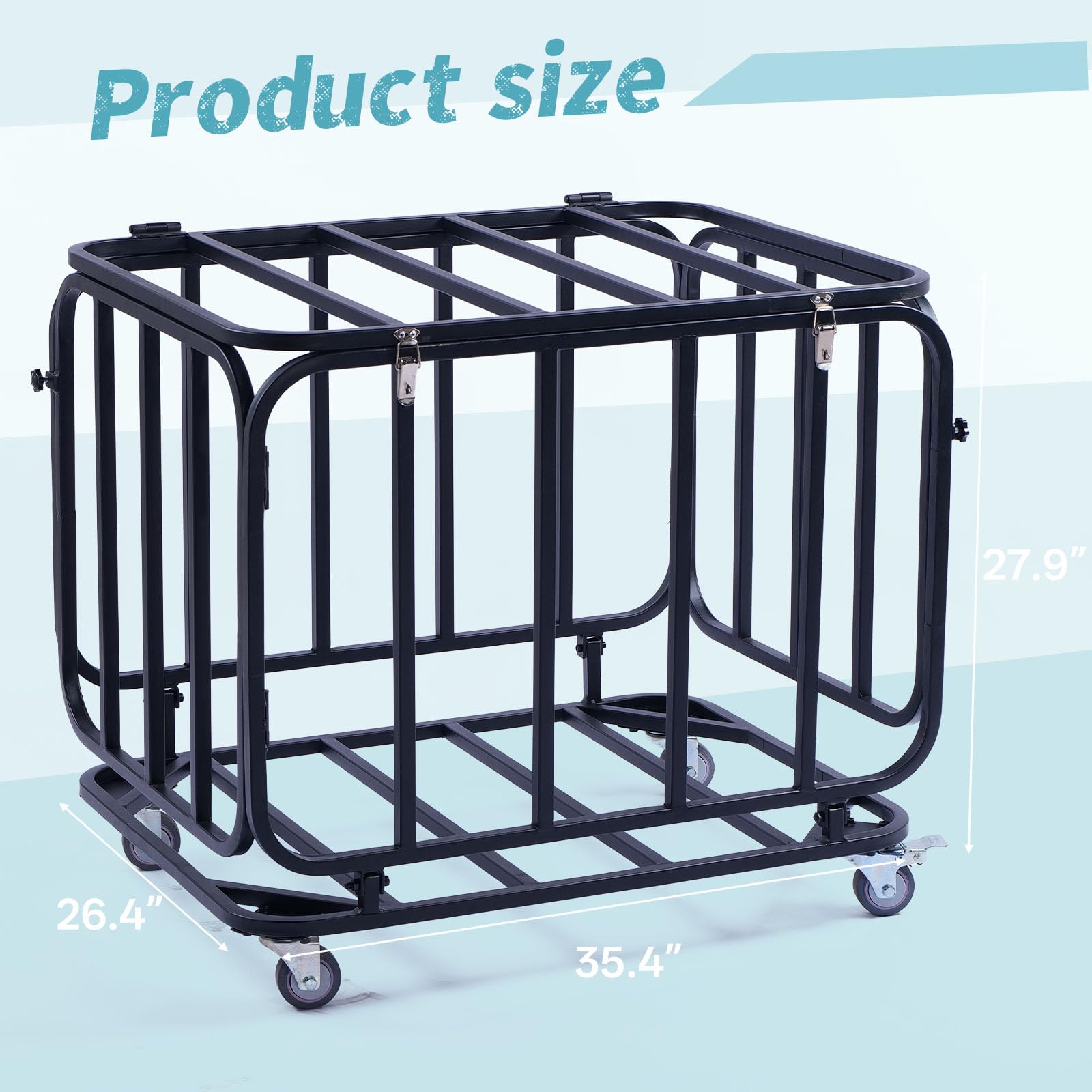 Yunphia US Secure & Mobile Heavy-Duty Steel Ball Storage Cart - Lockable Lid! Ideal for Gyms, Schools, Sports Centers - Indoor & Outdoor All-Sport Equipment Organizer on Wheels