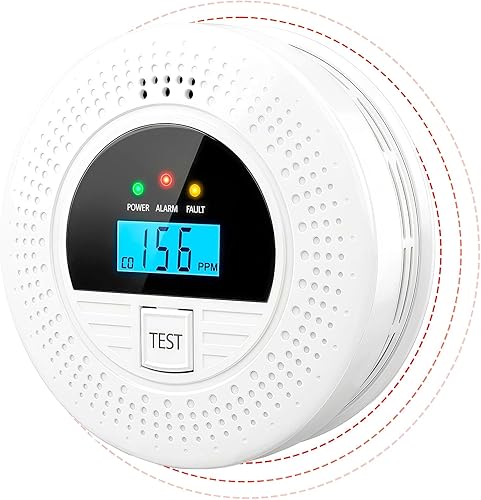 1-Pack Interconnected Smoke and Carbon Monoxide Detector, Test Button & Replaceable Battery, Smoke and CO Alarm for Home, Hallways, Bedroom,