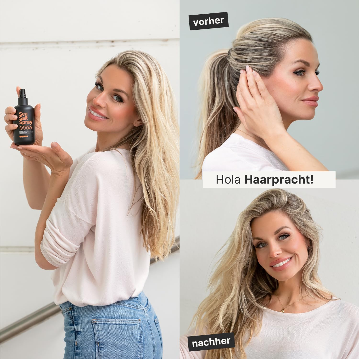 IMPERIO Sea Salt Spray - 250 ml Premium Salt Spray dla większej objętości i stabilnej tekstury - idealne fale na plaży, więcej objętości i uchwytu dzięki mocy oceanu - unisex - zapach