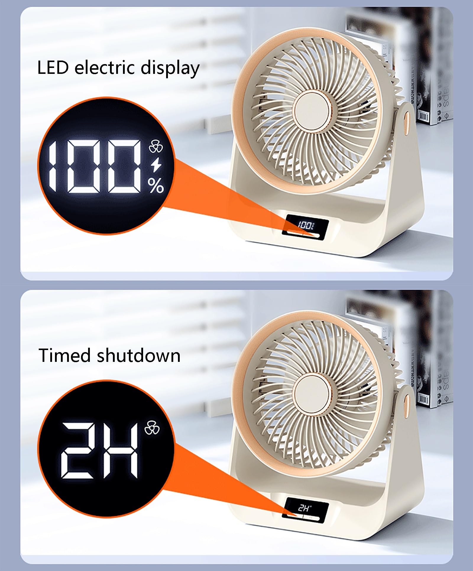 Ventilateur de bureau portable, Ventilateur de bureau oscillant en plastique